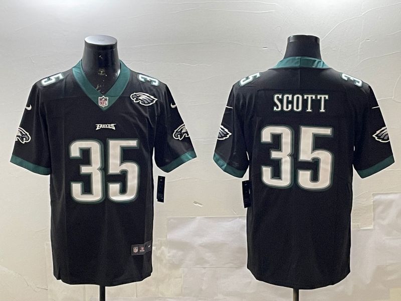 Men Philadelphia Eagles #35 Scott Black Second generations 2025 Nike Vapor Limited NFL Jersey style 4